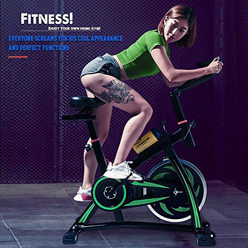 Indoor Cycling Exercise Bike, Training Fitness Cardio Spin Bike with LCD Console, 10 KG Flywheel, 8 Level Resistance, Studio Cycles Exercise Machines with Adjustable Handlebars and Seat【UK STOCK】