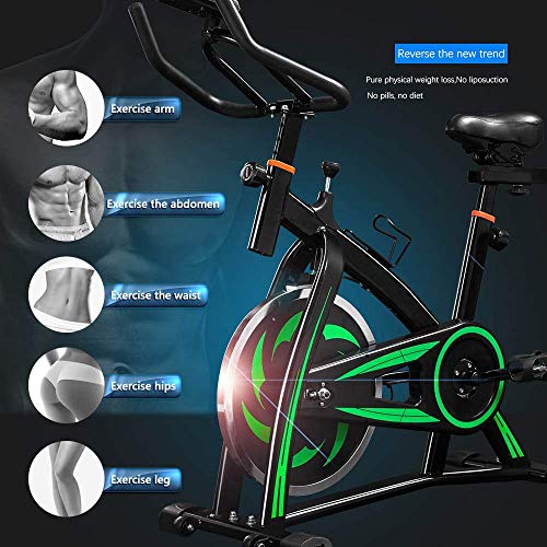 Indoor Cycling Exercise Bike, Training Fitness Cardio Spin Bike with LCD Console, 10 KG Flywheel, 8 Level Resistance, Studio Cycles Exercise Machines with Adjustable Handlebars and Seat【UK STOCK】
