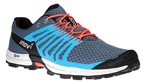 Inov-8 Roclite G 290 V2 - Zapatillas de Running para Mujer, Ligeras, con diseño de grafeno, Color Azul/Gris/Rosa, 9,5