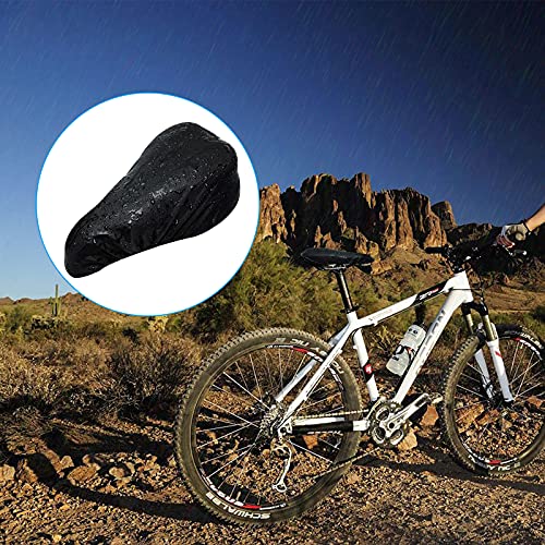 Inroserm Funda de Gel para Sillín de Bicicleta, Cojín para Asiento de Bicicleta con Funda Resistente al Agua y al Polvo, Asiento Extra Suave para Ciclismo de montaña (Negro)