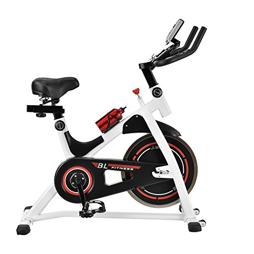 [in.tec] Bicicleta estática/Indoor Cycling - Blanca - Ejercicio en casa - Fitness - Spinning