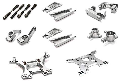 Integy RC Model Hop-ups C26516SILVER Billet Machined Stage 1 Suspension Kit for Traxxas 1/10 Slash 4X4 LCG