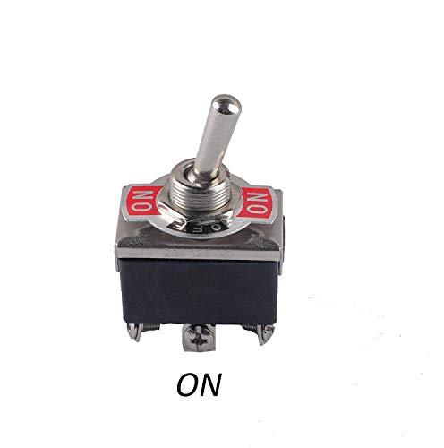 Interruptor Conmutador de Palanca ON-OFF-ON 3 Posiciones 6 Pin DPDT 15A 250VAC / 20A 125VAC con Tapa de Arranque Impermeable Poweka (2 Juegos)