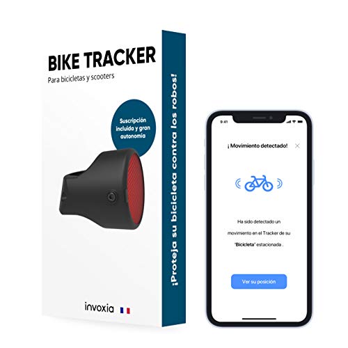 Invoxia Bike Tracker, Localizador GPS Antirrobo para Bicicleta, Negro, Suscripción de 3 años Incluida