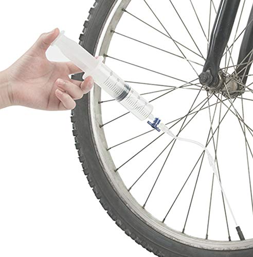 Inyector de Sellador de NeumáTicos Sin CáMara para NeumáTicos Bicicleta Kit Manguera Goma Jeringa 60 Ml, Juego de Herramientas de Inyección de Líquido para Reparación de Neumáticos de Vacío