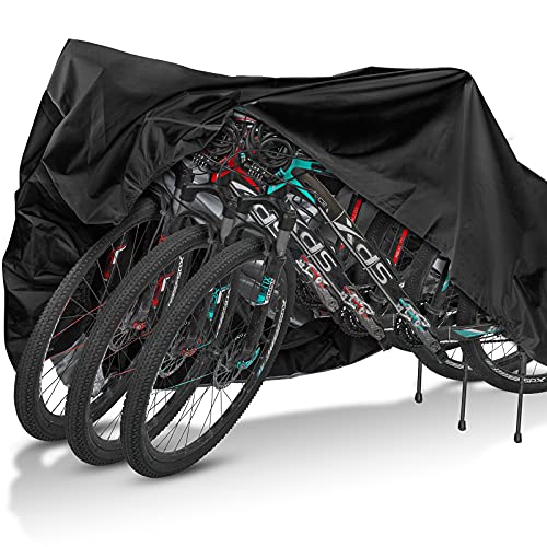 IPSXP Cubre Bicicletas Exterior Funda para 3 Bicicletas Funda de Bicicleta Exterior Cubierta Protector al Aire Libre contra Lluvia Sol Polvo para Montaña Carretera Bicicletas.