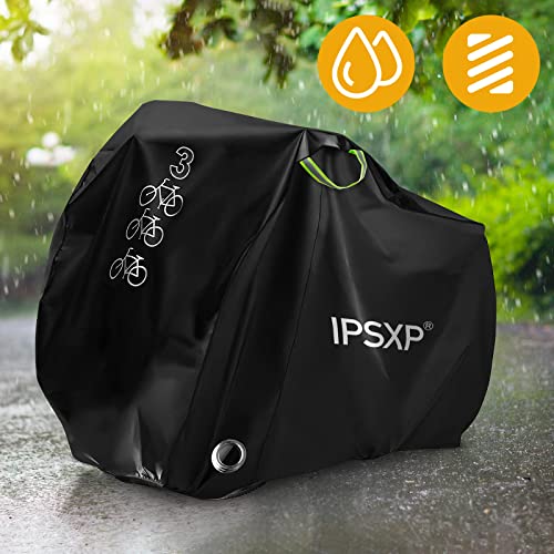 IPSXP Cubre Bicicletas Exterior Funda para 3 Bicicletas Funda de Bicicleta Exterior Cubierta Protector al Aire Libre contra Lluvia Sol Polvo para Montaña Carretera Bicicletas.