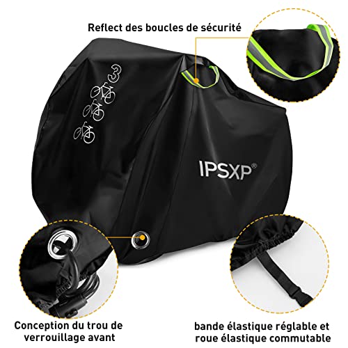 IPSXP Cubre Bicicletas Exterior Funda para 3 Bicicletas Funda de Bicicleta Exterior Cubierta Protector al Aire Libre contra Lluvia Sol Polvo para Montaña Carretera Bicicletas.