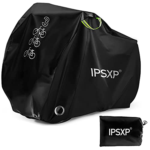 IPSXP Cubre Bicicletas Exterior Funda para 3 Bicicletas Funda de Bicicleta Exterior Cubierta Protector al Aire Libre contra Lluvia Sol Polvo para Montaña Carretera Bicicletas.