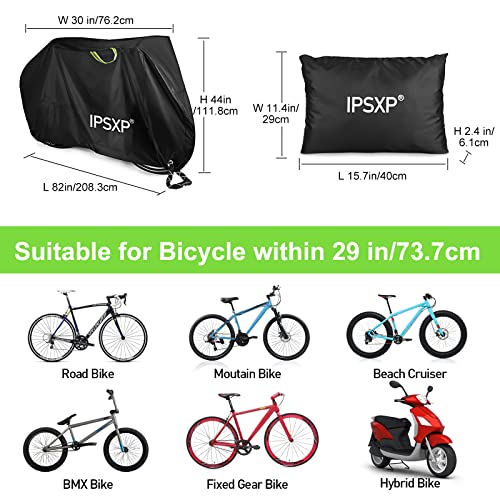 IPSXP Funda de Bicicleta, Funda de Protección Bici con Agujero de Bloqueo Bolsa de Transporte Resistente Proteger Bici del Sol Lluvia Polvo para Bicicleta de Montaña Carretera