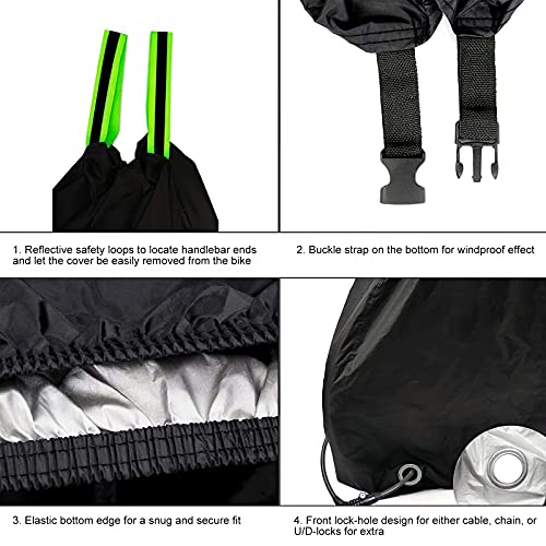 IPSXP Funda de Bicicleta, Funda de Protección Bici con Agujero de Bloqueo Bolsa de Transporte Resistente Proteger Bici del Sol Lluvia Polvo para Bicicleta de Montaña Carretera