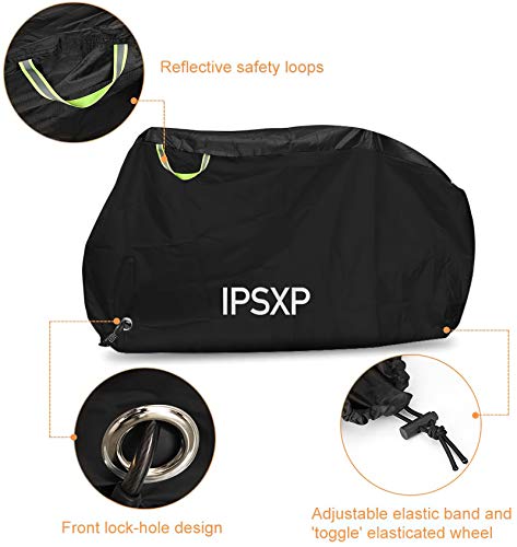 IPSXP Funda para Bicicleta, Funda de Protección Bicicleta con Agujero，Puede Proteger Las Bicicletas del Sol y la Lluvia(208 x 112 x 76 cm)，Funda para Bicicleta Que Puede acomodar 2 Bicicletas