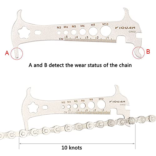 Iriisy Indicador de Desgaste de Cadena, Medidor Cadena Bicicleta, Regla de Cadena Herramienta de Cadena de Bicicleta Regla de medición de Cadena para Bici Bicicleta de Montaña