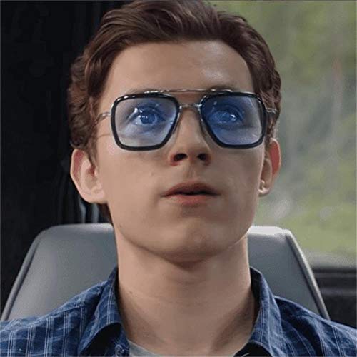 Iron Man Gafas Tony Stark Gafas de sol Peter Parker Edith Gafas Accesorios Cosplay Prop Azul Cielo