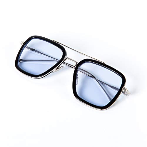 Iron Man Gafas Tony Stark Gafas de sol Peter Parker Edith Gafas Accesorios Cosplay Prop Azul Cielo