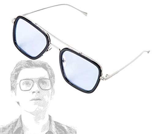 Iron Man Gafas Tony Stark Gafas de sol Peter Parker Edith Gafas Accesorios Cosplay Prop Azul Cielo