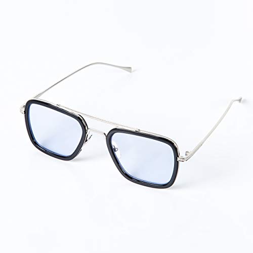 Iron Man Gafas Tony Stark Gafas de sol Peter Parker Edith Gafas Accesorios Cosplay Prop Azul Cielo