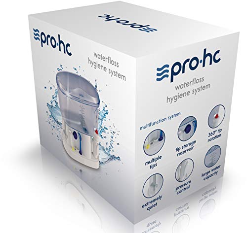 Irrigador Bucal o Dental Premium Pro-HC Water System . Limpieza e Higiene Bucal Profesional . 11 Cabezales Multifunción . 5 Niveles De Potencia 1100 Ml De Capacidad . 4 Meses de Garantía Adicional