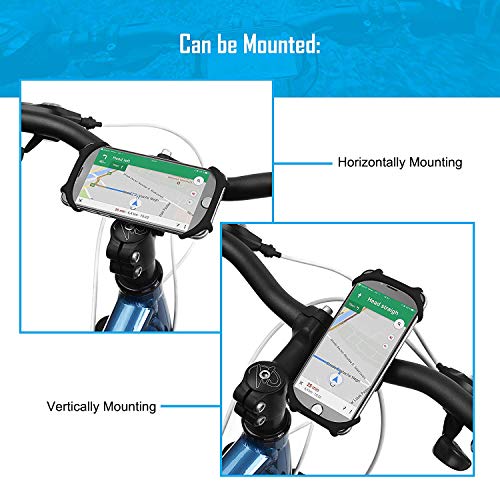 ISIYINER Soporte Móvil Bicicleta Universal Soporte Manillar de Silicona para Bicicleta de Montaña y Motocicleta Soporte para iPhone, Samsung, Huawei y 4.5-7 Pulgadas Smartphones