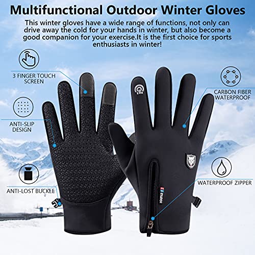 ISOI Guantes Moto Invierno Antideslizantes y Impermeable, Guantes Ciclismo Hombre y Mujer, Guantes Deporte Hombre Pantalla Táctil, Guantes para Frio Extremo Ideal para Ciclismo, Senderismo, Esquí