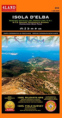 Isola d'Elba. Sentieri ufficiali del Parco e del CAI. G.T.E. Grande Traversata Elbana. Capoliveri bike park 1:25.000. Ediz. italiana, inglese e tedesca