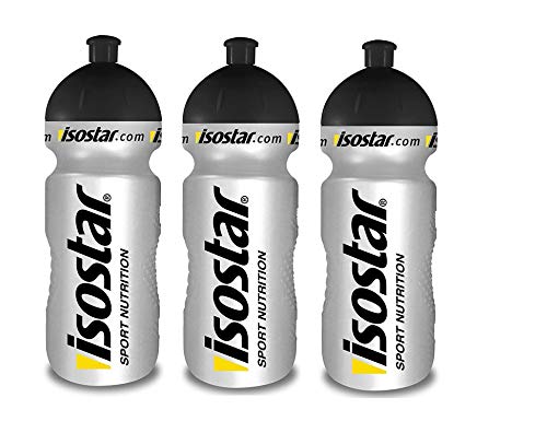 Isostar Sport water bottle 500-650 ml - BPA-free - Botella de agua para correr, montar en bicicleta, gimnasio, senderismo - Cierre práctico y estanco push & pull, ( 3x500ml)