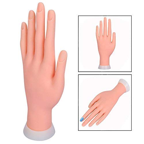 Itian Mano De Caucho Dedos De Práctica Flexible Manicura Pa Arte De Uñas PVC, Mano de Maniquí Modelo del Goma Flexible para práctica del Arte del Clavo Manicura