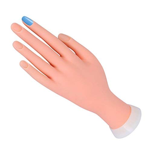 Itian Mano De Caucho Dedos De Práctica Flexible Manicura Pa Arte De Uñas PVC, Mano de Maniquí Modelo del Goma Flexible para práctica del Arte del Clavo Manicura