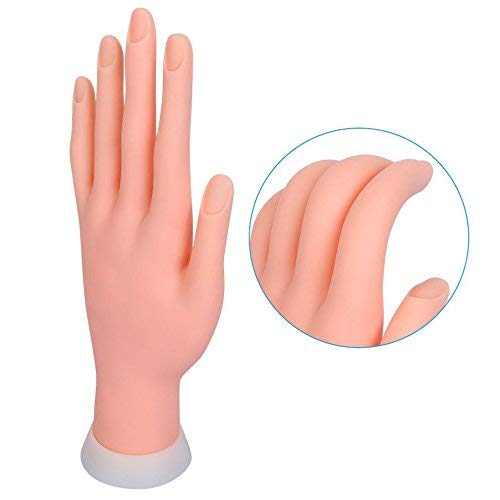 Itian Mano De Caucho Dedos De Práctica Flexible Manicura Pa Arte De Uñas PVC, Mano de Maniquí Modelo del Goma Flexible para práctica del Arte del Clavo Manicura