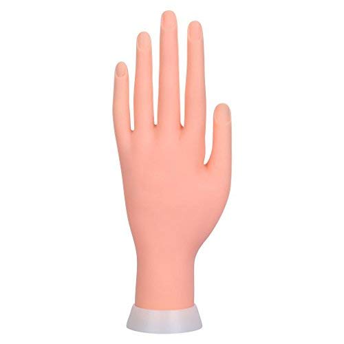 Itian Mano De Caucho Dedos De Práctica Flexible Manicura Pa Arte De Uñas PVC, Mano de Maniquí Modelo del Goma Flexible para práctica del Arte del Clavo Manicura