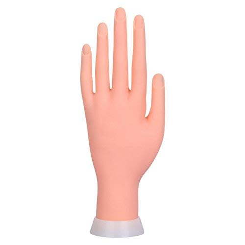 Itian Mano De Caucho Dedos De Práctica Flexible Manicura Pa Arte De Uñas PVC, Mano de Maniquí Modelo del Goma Flexible para práctica del Arte del Clavo Manicura