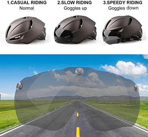 iWUNTONG Casco Bicicleta Adulto, Casco de Bicicleta con USB Luz LED Recargable Certificación CE Casco Bicicleta Hombre Mujer con Desmontable Magnética Visera & Cuerda de Seguridad Reflectante 57-62 cm