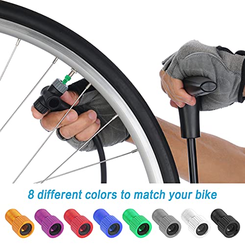 Iyowei 32Pcs Adaptador Valvula Bicicleta Adaptador Presta a Schrader, Convertidor Presta a Schrader de Aleación de Aluminio, Adaptador Valvula Presta a Schrader para Manometro (8 Colores)