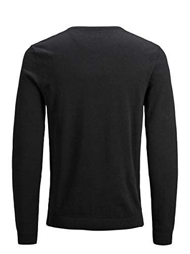 Jack & Jones Jjebasic Knit V-Neck Noos suéter, Negro (Black Black), Large para Hombre