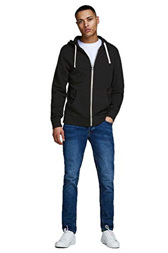 Jack & Jones Jjeholmen Sweat Zip Hood Noos Sudadera, Negro (Black), X-Large para Hombre