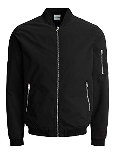 Jack & Jones Jjerush Bomber Noos Chaqueta, Negro, M para Hombre