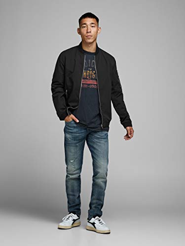 Jack & Jones Jjerush Bomber Noos Chaqueta, Negro, M para Hombre