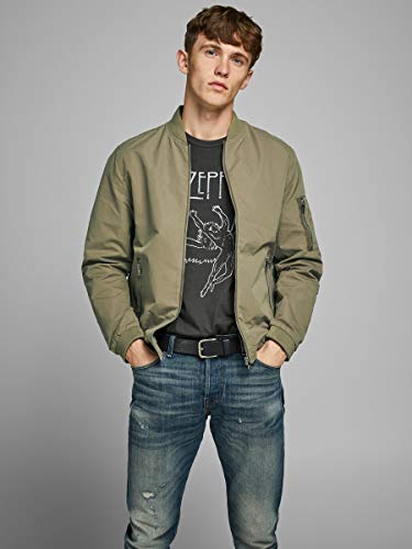 Jack & Jones Jjerush Bomber Noos Chaqueta, Verde Oscuro, XXL para Hombre