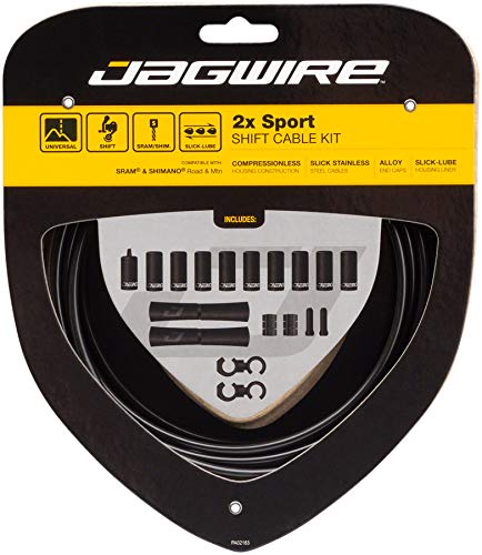 Jagwire 2X Sport Shift - Kit de Fundas y Cables de Cambio para Adulto, Unisex, Negro, Talla única