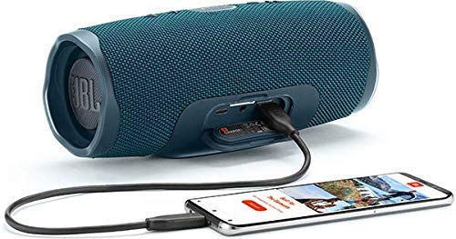 JBL Charge 4 - Altavoz inalámbrico portátil con Bluetooth, Resistente al agua (IPX7), JBL Connect+, hasta 20h de reproducción con sonido de alta calidad, azul