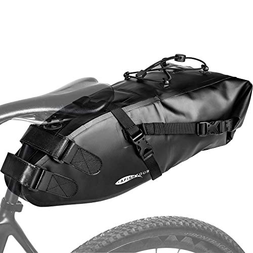 Jeebel Bolsa de Sillín para Bici, Bolsa de Bicicleta Trasera Bolsa Almacenamiento de Asiento Deportiva 10L Alforjas de ​Tija Sillín de Impermeable Ligera para Ciclismo MTB Carretera Mountain bike