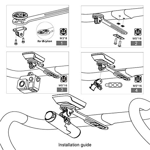 JEEZAO Soporte Frontal para Manillar Bicicleta en Fibra de Carbon para Computadora,Odómetro,Cámara y Lampara,Compatible con Garmin,Wahoo,Bryton