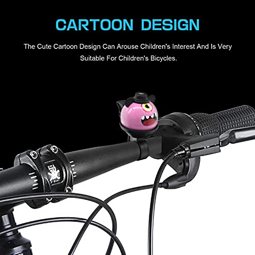 JEJA Timbre de Bicicleta Infantil, Lindo Timbre Bici de Cobre para niños, Innovador Diseño en Dibujos Animados, Compacto y Ligero, 22.2mm,para Bici de Carretera, Bicicleta Niños Niñas,Rosado