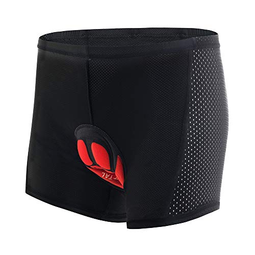 JEPOZRA Ciclismo Hombre Bicicleta Ropa Interior Pantalones Cortos, 4D Gel Acolchado, lástica, Ligera y Transpirable, MTB Unisexo (Rojo, M)