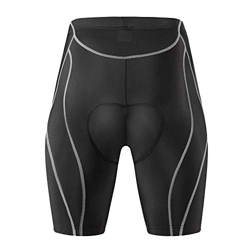 JEPOZRA Culotte Ciclismo Hombre con Badana Gel Pantalon Cortos Ciclista Pantalones Cortas MTB Endura Transpirable de Secado Rápido Mountain Bike Shorts (Negro, L)