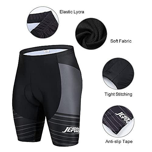 JEPOZRA Culotte Ciclismo Hombre Mallot Bici Secado Rápido Ropa Bicicleta Montaña con Badana Gel 4D, Mallas Cortas Deporte para Ciclista