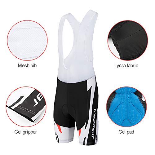 JEPOZRA Maillot Ciclismo Corto De Verano para Hombre, Respirable Secado Rápido Ciclo Jersey de Manga Corta + 4D Almohadilla De Gel Culote y para Bicicleta MTB Ciclista Bici