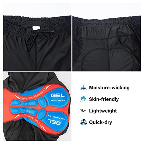 JEPOZRA Pantalon Largo Ciclismo Hombre con Badana Gel Pantalones Bicicleta Pantalon MTB Endura Transpirable de Secado Rápido Mountain Bike Pants