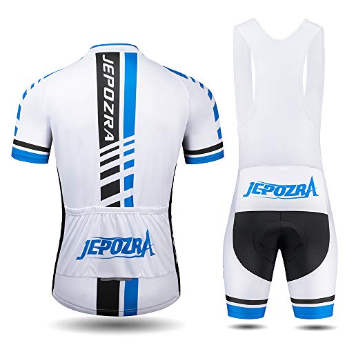 JEPOZRA Traje Ciclismo Hombre Verano Conjunto Bicicleta Ropa MTB Maillot Bici Manga Corta y Culotte Ciclista con Badana Gel