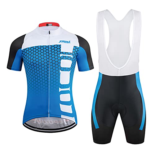 JEPOZRA Traje Ciclismo Hombre Verano Conjunto Bicicleta Ropa mtb Maillot  Bici Manga Corta y Culotte Ciclista con Badana Gel